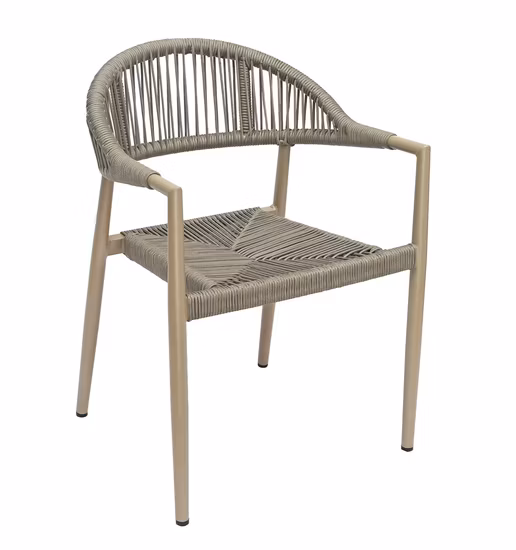 Sillas apilables de mimbre de mimbre de plástico de alta calidad populares para restaurante, silla de comedor de bistró francés para cena de metal y jardín interior y exterior