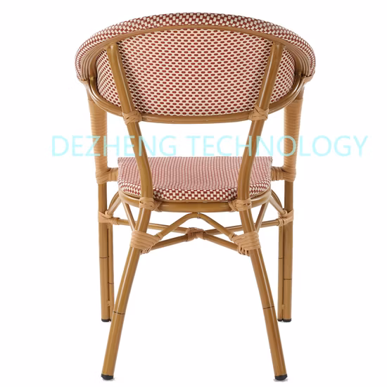 Silla de comedor apilable de ratán nórdico para exteriores, portátil, lavable, de diseño